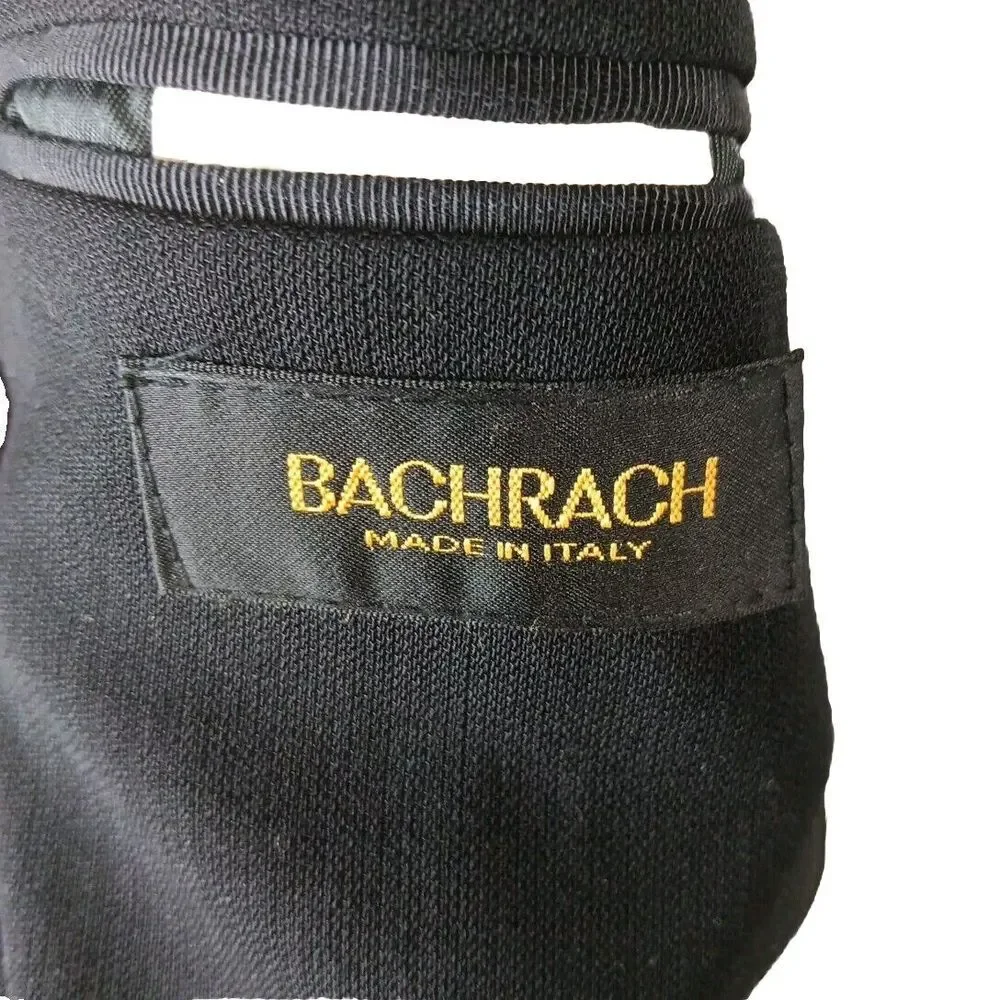 Bachrach Made in Italy Men's Black Sport Coat Blazer Jacket 4 Button Mens‎ Sz 44